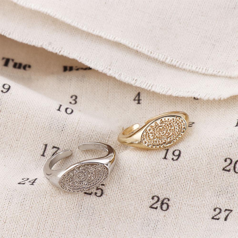Korean Daily Lifestyle - Anello minimalista con motivo sole luna