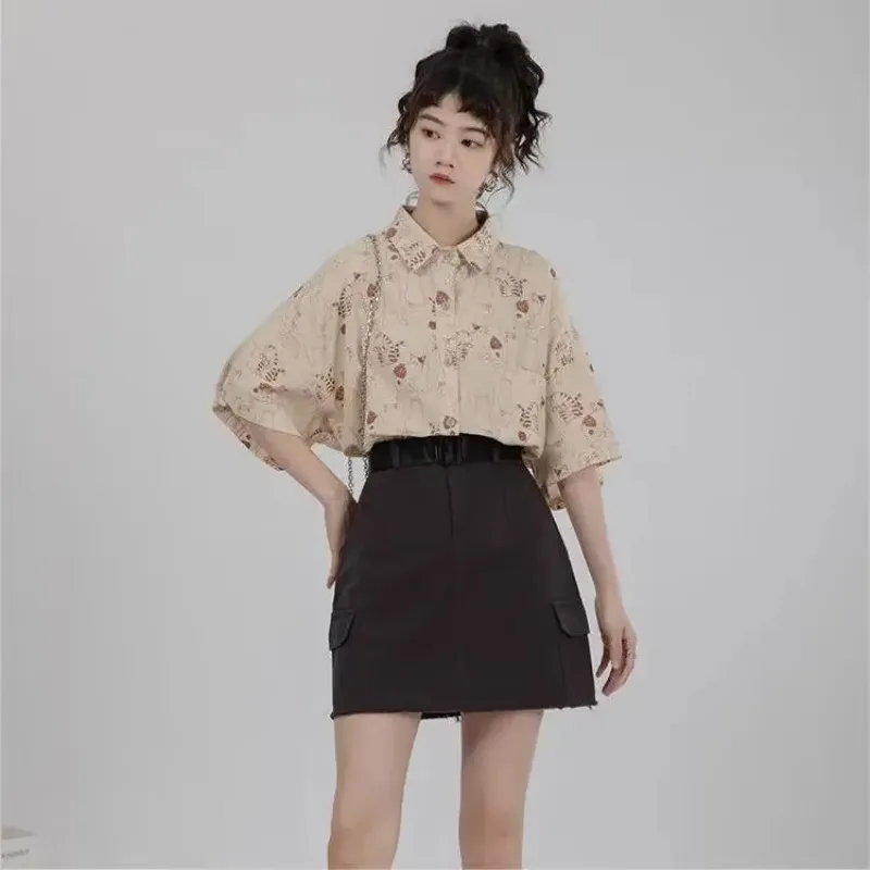 Korean Lifestyle Student - Camicie Camicia da donna con tasca