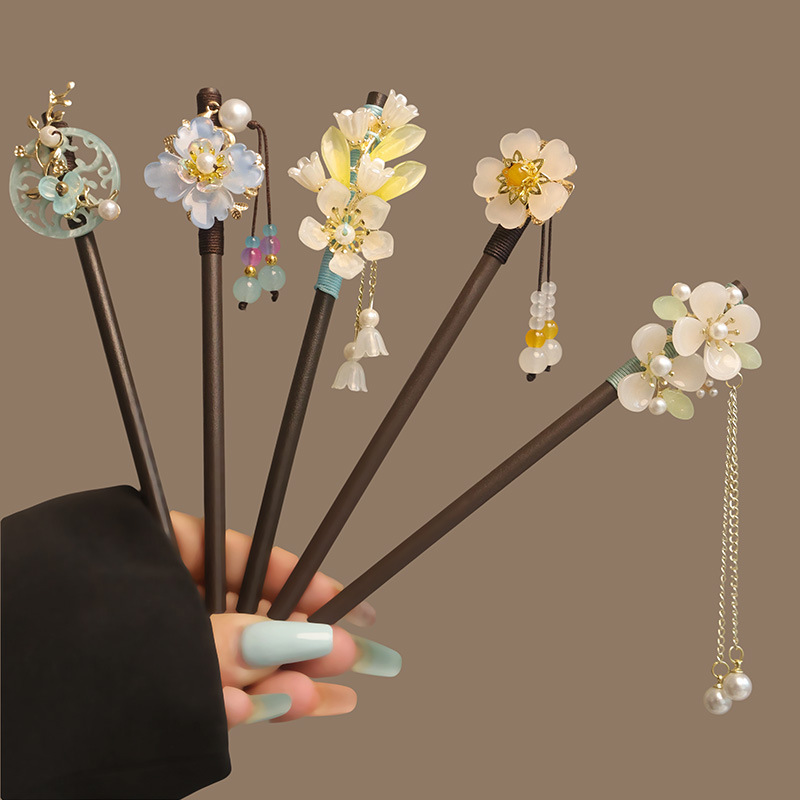 Hanbok Hair Pin - Bastoncini per capelli con perle e